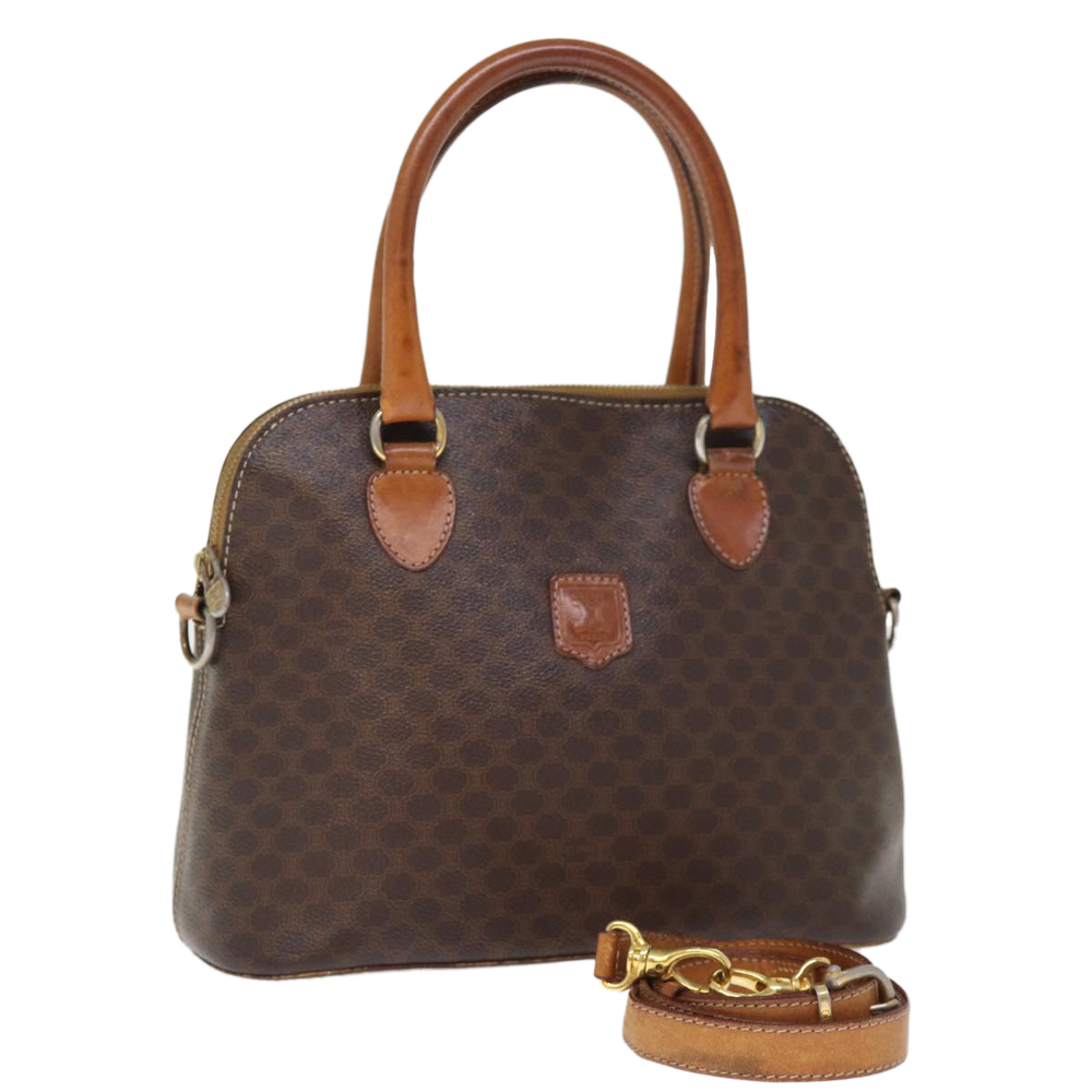 CELINE Macadam Canvas Hand Bag PVC 2way Brown Auth 75627 - Picture 1 of 16